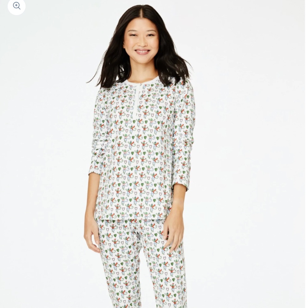 Roller Rabbit Merry Monkey Mas Christmas Pajamas XXS